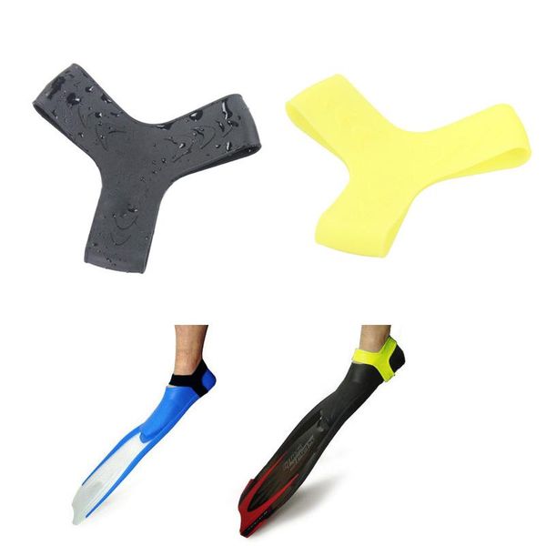 

pool & accessories 1 pair scuba diving snorkeling rubber fin keepers holder y-shape strap black