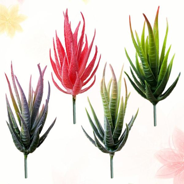 

4pcs simulated aloe adornment lifelike plant ornament pography props artificial plants for indoor home decoration decorative flowers & wreat