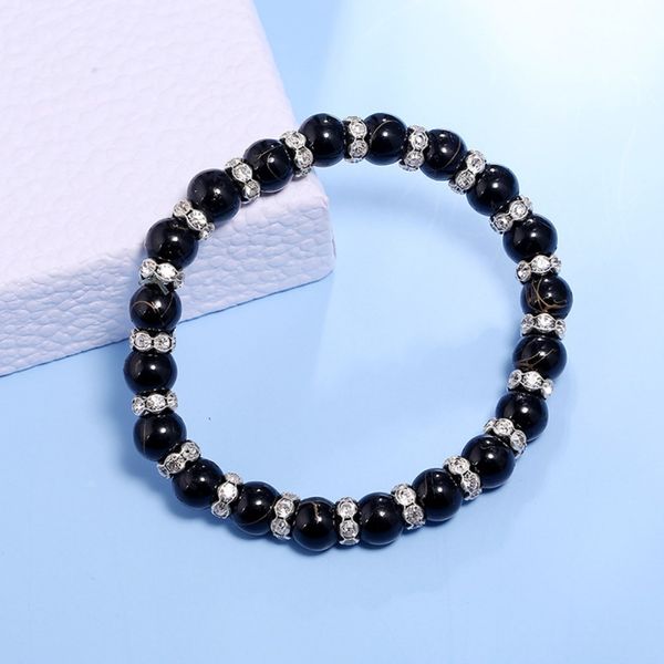 

bracelets for women ladies beaded strands small fresh crystal material 6colour wholesales can custom logo, Black