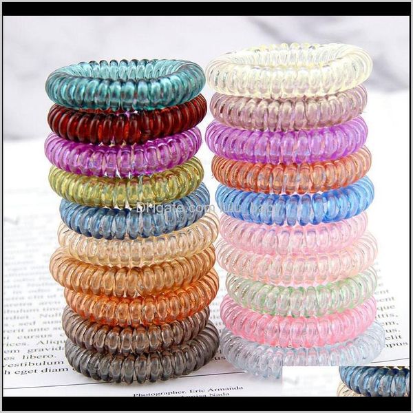 

candy color telephone wire cord tie girls kids elastic band ring women rope bracelet stretchy scrunchy 7jgiq rubber bands hdb3k, Pink