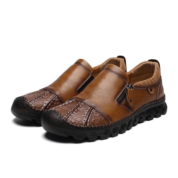 

men's dad large casual busins baotou leather sho, Black