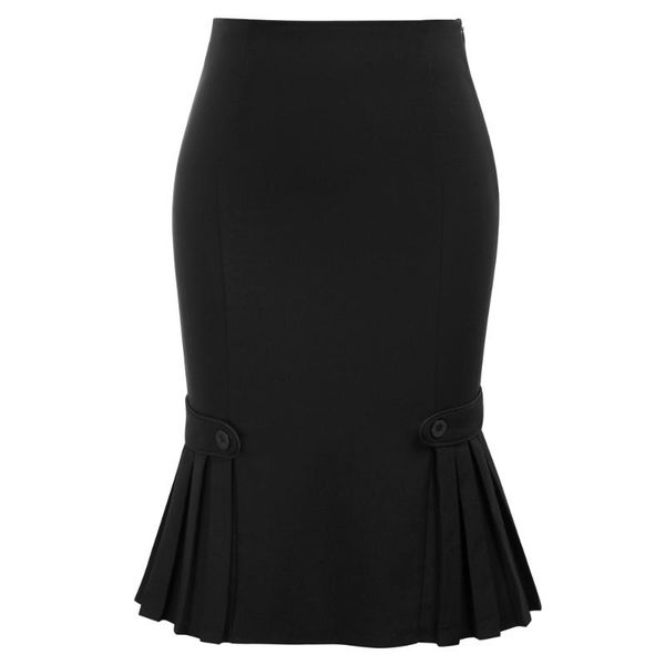 

skirts womens vintage solid black knee-length slim fit tight bodyon pencil skirt