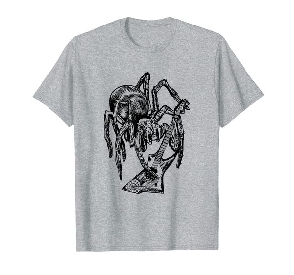 

seembo spider playing guitar guitarist musician music band t-shirt, White;black