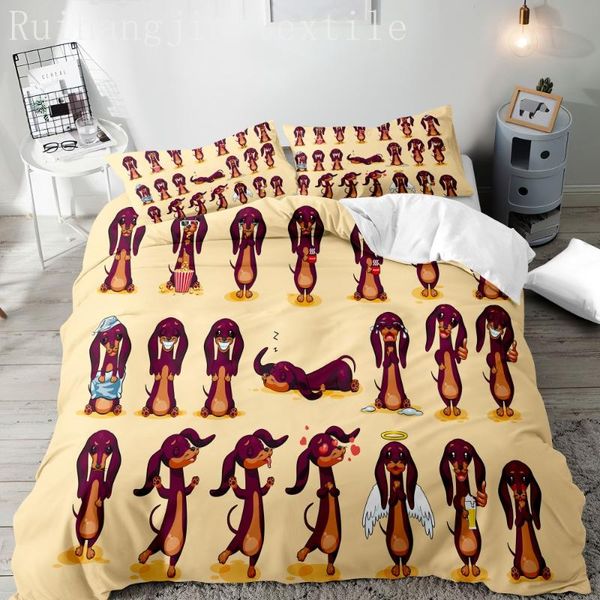

printing bedding set luxury duvet cover with pillowcase quilt  king bed linens cartoon animals pattern comforter sets