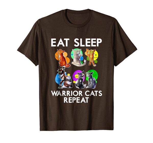 

eat sleep warrior cats repeat funny cat lover t-shirt, White;black