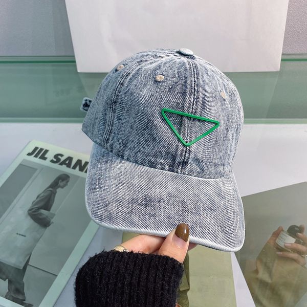 

women's hats ball caps fashion luxury classic triangle letters baseball hats denim baseball cap men caps soft and comfortable fabric al, Blue;gray