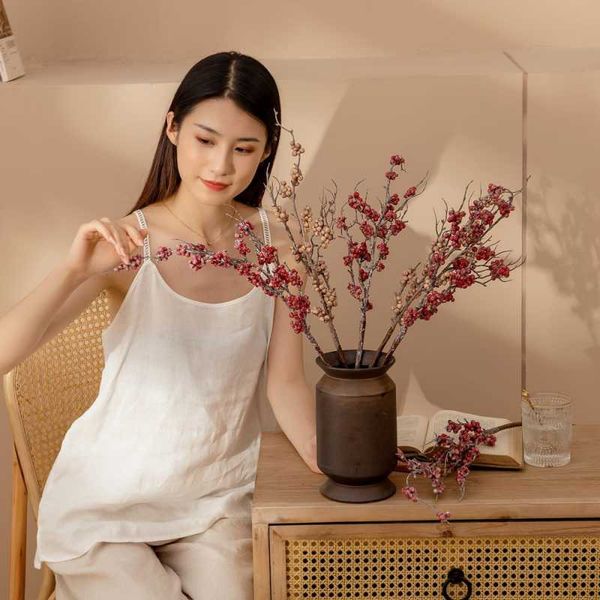 

decorative flowers & wreaths 1pc holly berry dry flower branch plants for home floral arrangement material wedding party decoration fake