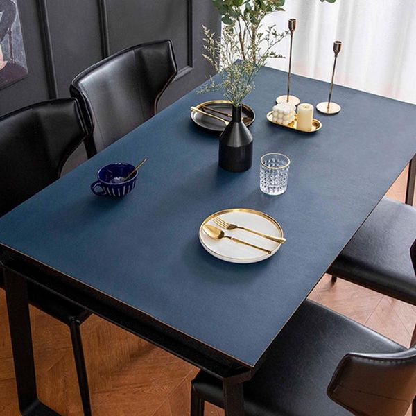

table cloth nordic coffee mat leather tablecloth waterproof desk protector solid color double-sided placemat party covers