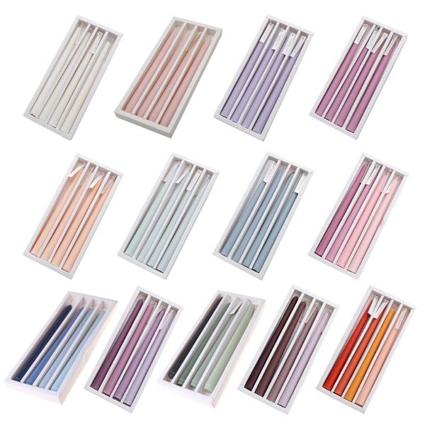 

candles f2te 4pcs elegent taper 9.8inch tall burning smokeless dinner wedding