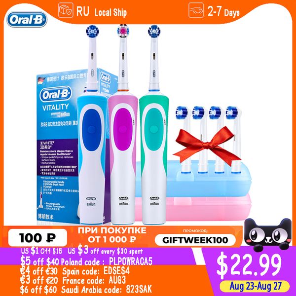 

oral-b vitality electric toothbrush rotating rechargeable smart tooth brush head replaceable teeth whitening healthy gift