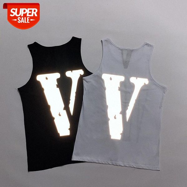 

tide brand friends high-quality back reflective big v vest printing all-match casual men and women couple sleeveless #fa6t, White;black
