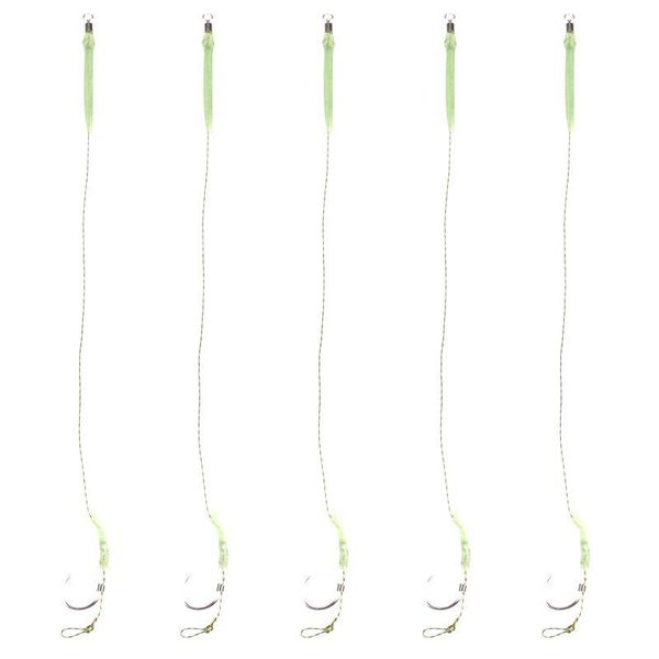 

fishing hooks 5 pcs carp hair rigs braid barbed ready made combi rig12lb-24lb