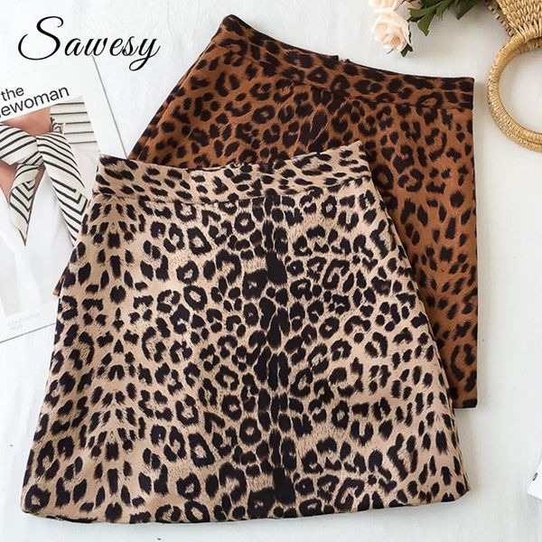 

skirts leopard mini womens fashion 2021 arrival cotton high waist women streetwear a line skirt clothings, Black