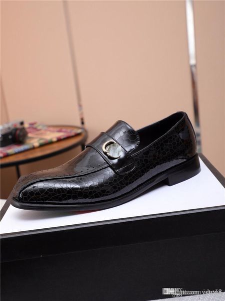 

l5 new fashion men designer leather shoes fringe slip-on low heel dress vintage classic male casual loafers shoes 22, Black