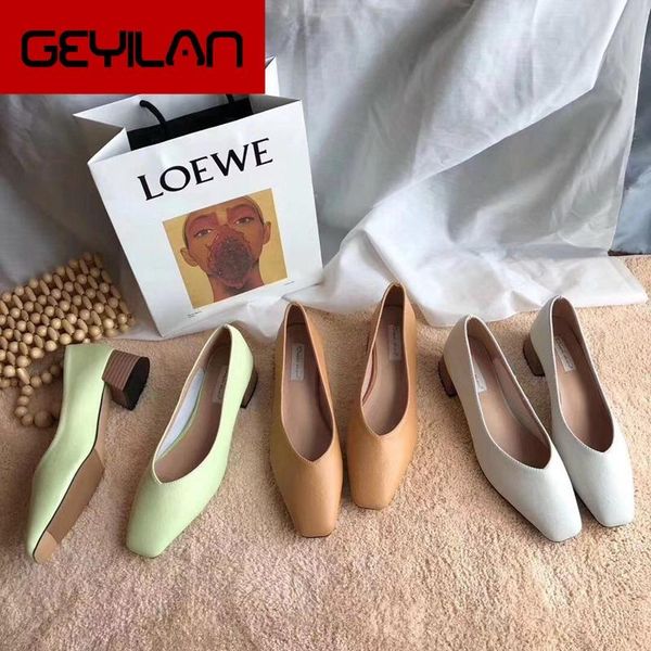 

dress shoes 2021 summer candy color pumps women low heel boat slip on shallow female zapatos mujer office work, Black