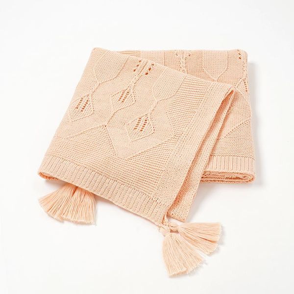 

born baby blanket tassel toddler infant knitted soft plaid 100%cotton stroller wrap swaddle girl boy sofa bedding quilt cover blankets & swa