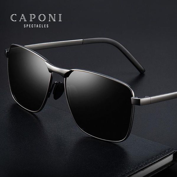 

sunglasses caponi 2021 men sun glasses polarized car driving black shades for male light weight square uv ray protection cp2462, White;black