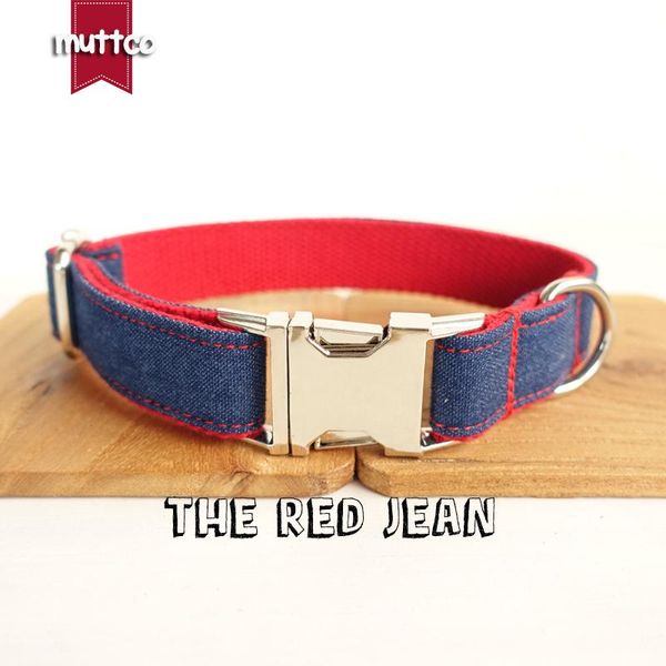 

retailing special self-design pet collar with bow tie the red jean canvas stripe dog leash set 5 sizes udc018 collars & leashes