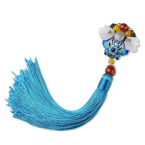 

pins, brooches women brooch arrival long blue tassel pendant pin fashion ethnic jewelry accessories f046, Gray