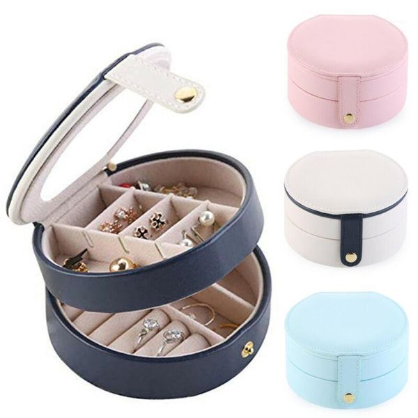 

women portable travel jewelry packaging box makeup storage organizer case cosmetic bags & cases1