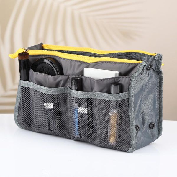 

portable double zipper storage bags wardrobe multifunctional makeup bag travel kit compressible three-dimensional suitcase pouch