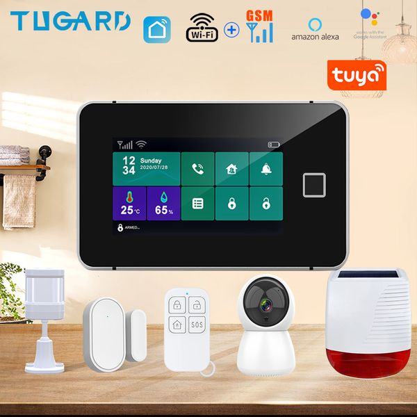 

tuya 433mhz wifi security burglar system with ip camera pir motion door sensor siren apps control smart home alarm kit