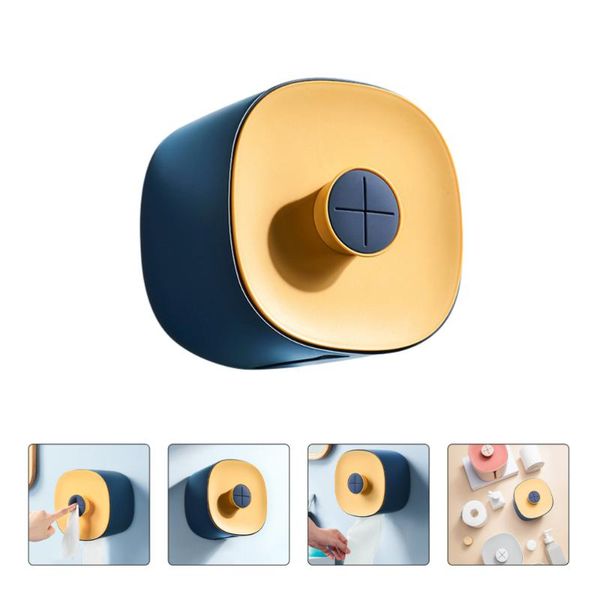 

tissue boxes & napkins holder wall-mounted napkin storage box toilet supply (blue)