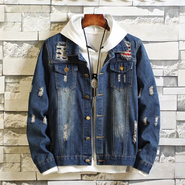 

men's jackets denim jacket men coat dark blue casual cotton turn-down collar long sleeve bomber for man, Black;brown
