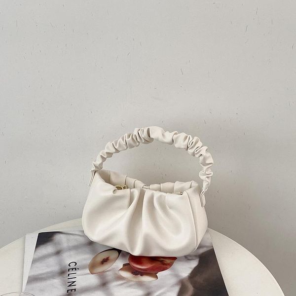 

evening bags 2021 summer pleated handlebags for women pu cloud leisure armpit bag shopping shoulder dumpling handbag female