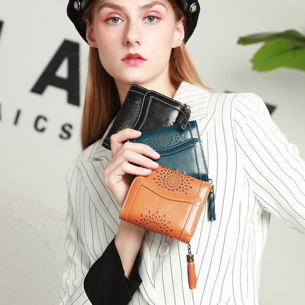 

leather bag women sale 2021 wallet purse new fashion wallet ladies style short clutch bag coin dvbdb, Red;black