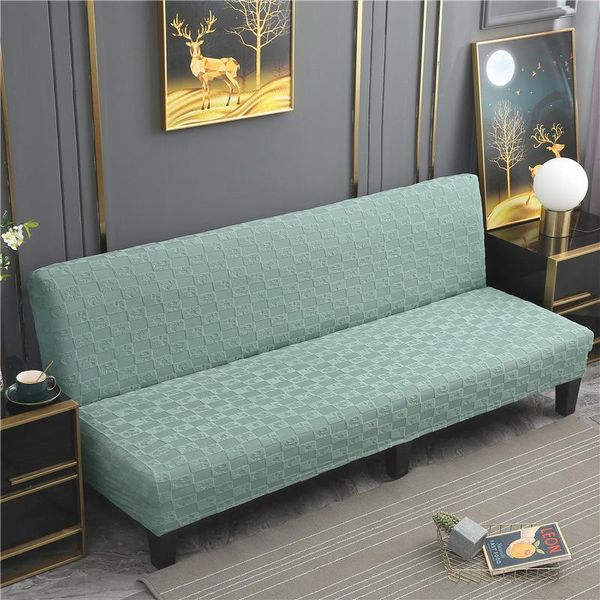 

chair covers without armrests folding sofa bed cover knitted jacquard furniture protector for living room big stretch armless couch slipcove