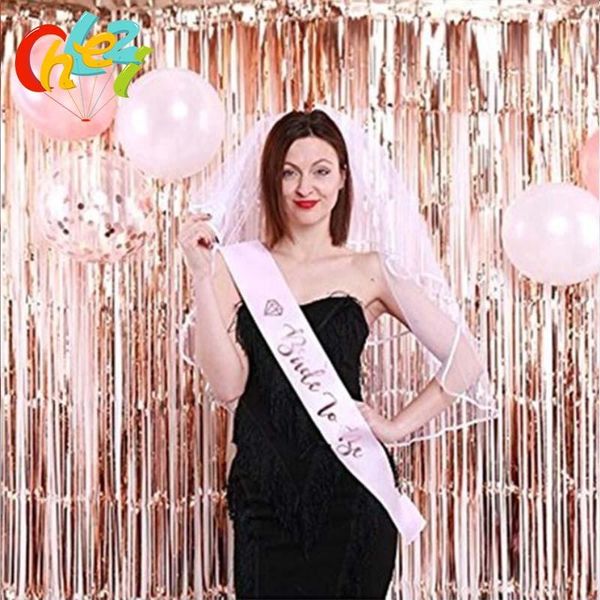 

1*2m rose gold metallic foil tinsel fringe curtain door rain wedding birthday party decoration backdrop background po props
