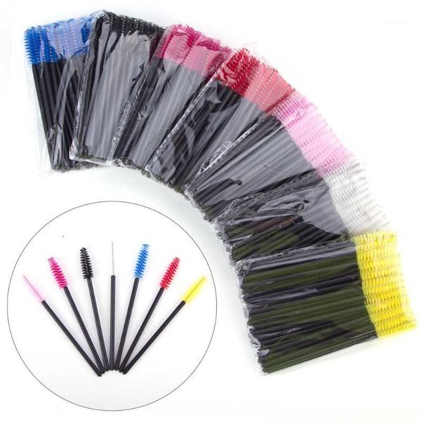 

50pcs/pack disposable eyelash brush comb mascara wands eye lashes extension applicator spoolers famale makeup tools accessories1