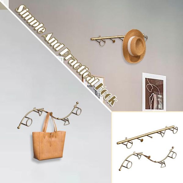 

hooks & rails 40# wall punch-coat rack multi-hooks clothes key storage hanging holder vintage metal home decor hook durable organizador