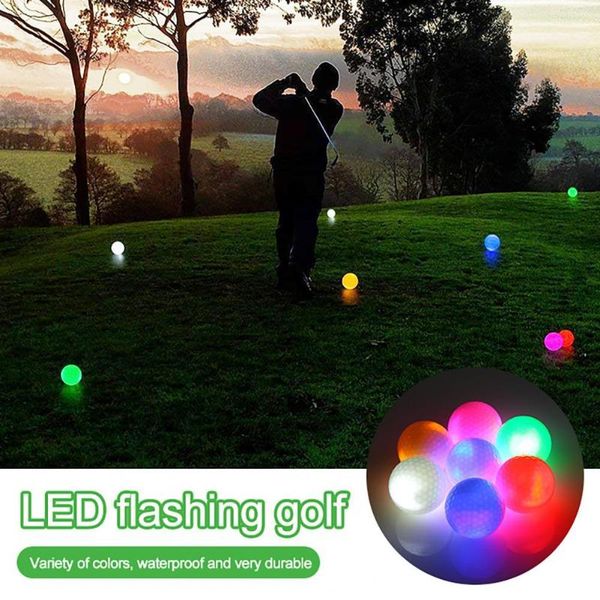 

golf balls 7pcs/lot night luminous light up bright glow reusable ball sports gift