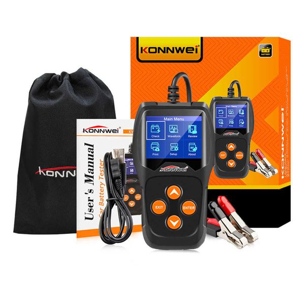 KONNWEI KW600 12V Tester de bateria de carro 100 a 2000CCA 12 Volt Battery Tools para o carro Quick Cranking Carregamento Diagnóstico Novo CHEGAR