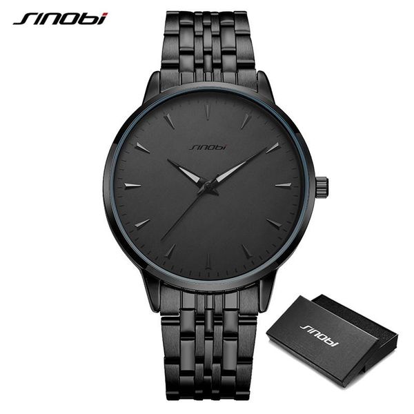 

wristwatches sinobi brand original design business simple men's watches stainless steel gold men quartz wrist watch relogio masculino, Slivery;brown