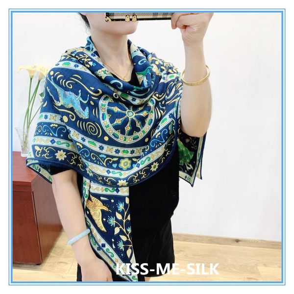 

scarves kms fairytale world gentle and sweet wild velvet scarf soft comfortable warm thin shawl 135*135cm/160g, Blue;gray