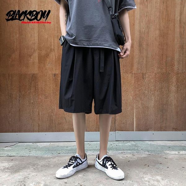 

men's shorts blackboy ide brand hong kong trend summer thin five-point mid-length pants loose straight casual for men, White;black