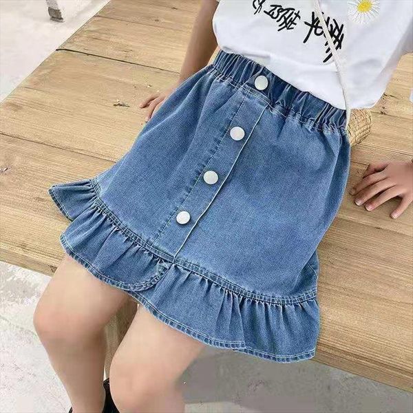 

kids girls denim summer women skirts baby cowboy short children clothes 3 4 5 6 7 8 9 11 12, Blue