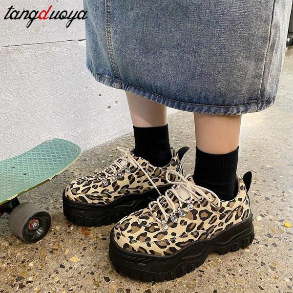 

boots height increasing ankle for women winter shoes warm chunky harajuku platform sneakers leopard, Black