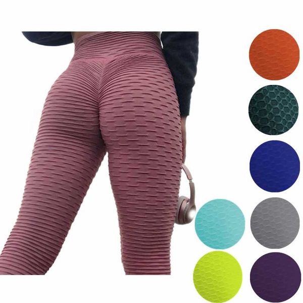 

yoga outfit push up leggings pants women bubble hip lifting exercise fitness running high waist girl tight trousers
