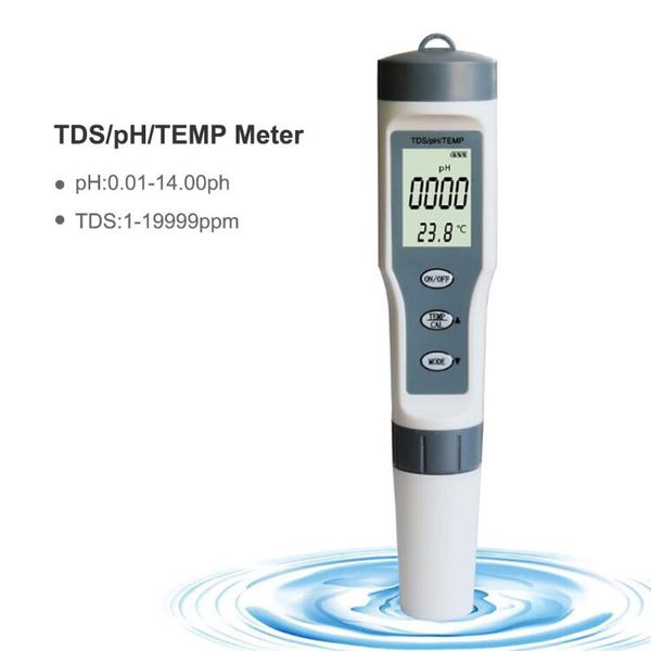 

pool & accessories 3 in 1 water quality test pen high precision tds/ph/temp 0-14 ph measurement range for swimming home detection edf8