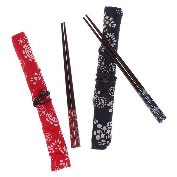 

chopsticks japanese with box set natural ironwood handmade value gift sushi chinese reusable portable travel tableware
