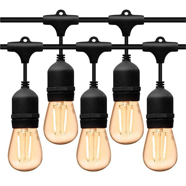 

strings 45ft outdoor string lights weatherproof edison vintage bulbs 15 hanging sockets decorative cafe patio for bistro garden