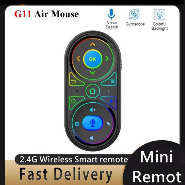 

voice air mouse universal remote control ir learning rgb backlit gyrosensing 2.4g wireless smart for pc tv controlers