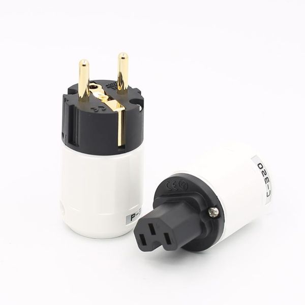 

smart power plugs 1pair hifi audio eu standard gold plated plug for diy wire