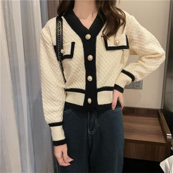 

women's knits & tees autumn winter korean clothes fashion sweater cardigan women v-neck elegant cardigans mujer knitted outwear knitwea, White