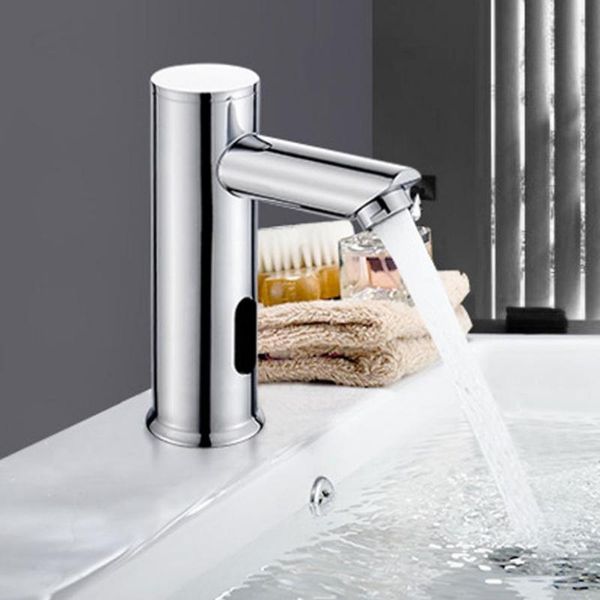 

bathroom sink faucets g1/2in touchless intelligent automatic sensor basin faucet brass non-contacting hands cleaning single cold water tap