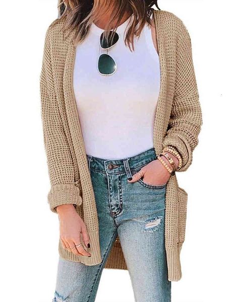 

women's knits & tees arrival long cardigan women knitwear pockets slim winter coat female sleeve knitted sweaters cardigans 7gb3, White